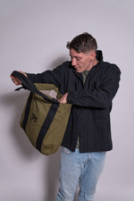 Charger l&#39;image dans la galerie, Tote bag en toile de kimono Contrôle Kaki

