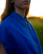 Charger l&#39;image dans la galerie, Veste Amitié bleue détail
