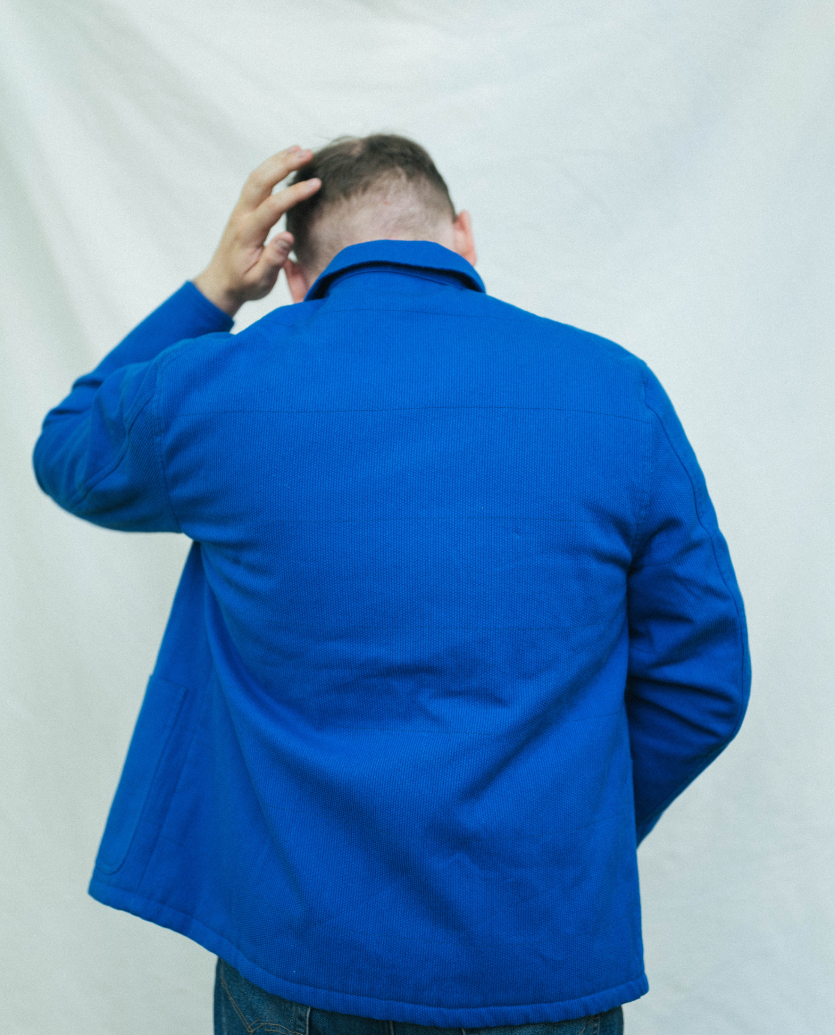 Veste en toile de kimono bleue dos